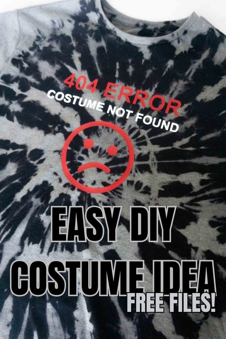 A white shirt with “404 Costume Not Found” on it