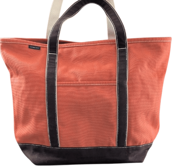 Lands' End Orange Large Canvas Zip-Top Tote