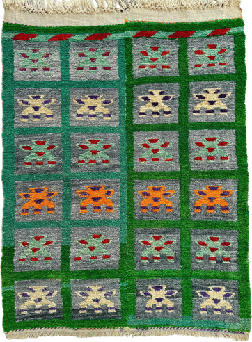 Antique Konya Tulu Rug: Hand-Knotted Wool Shaggy Rug (140x110cm)