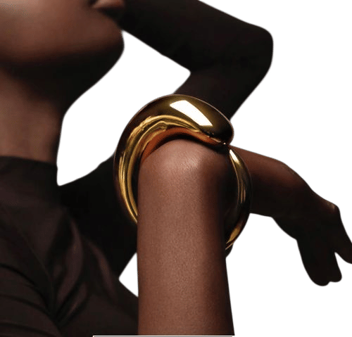 Khiry Khartoum III Bangle in Nude Polished 18k Vermeil