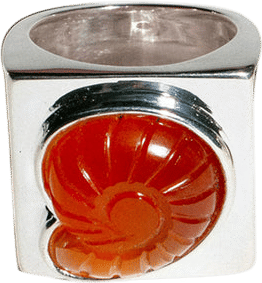 Red Onyx Shell Ring