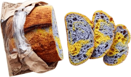 butterfly pea flower sourdough