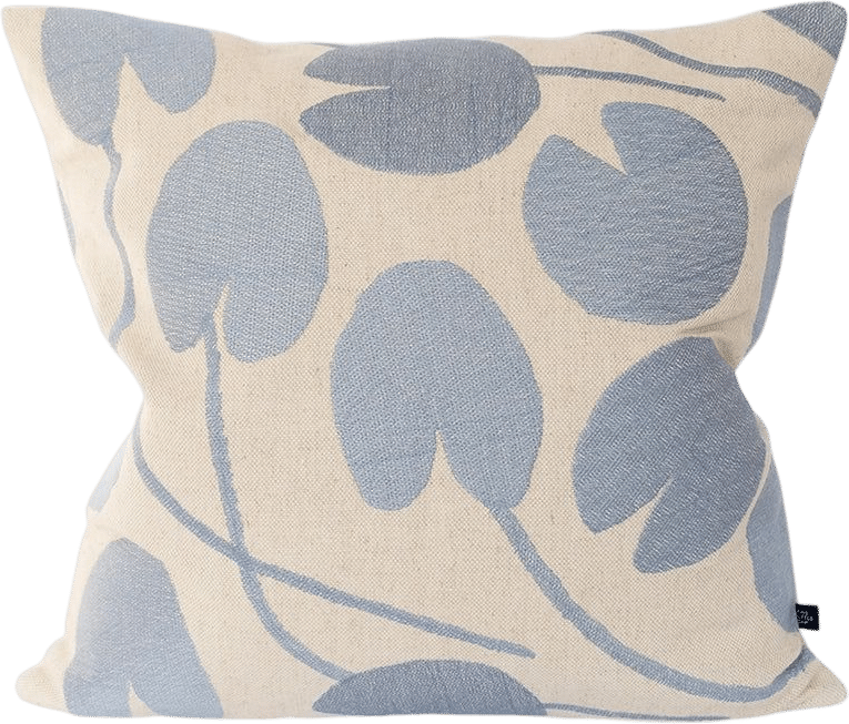 Water Lilies Embroidered Cushion Cover