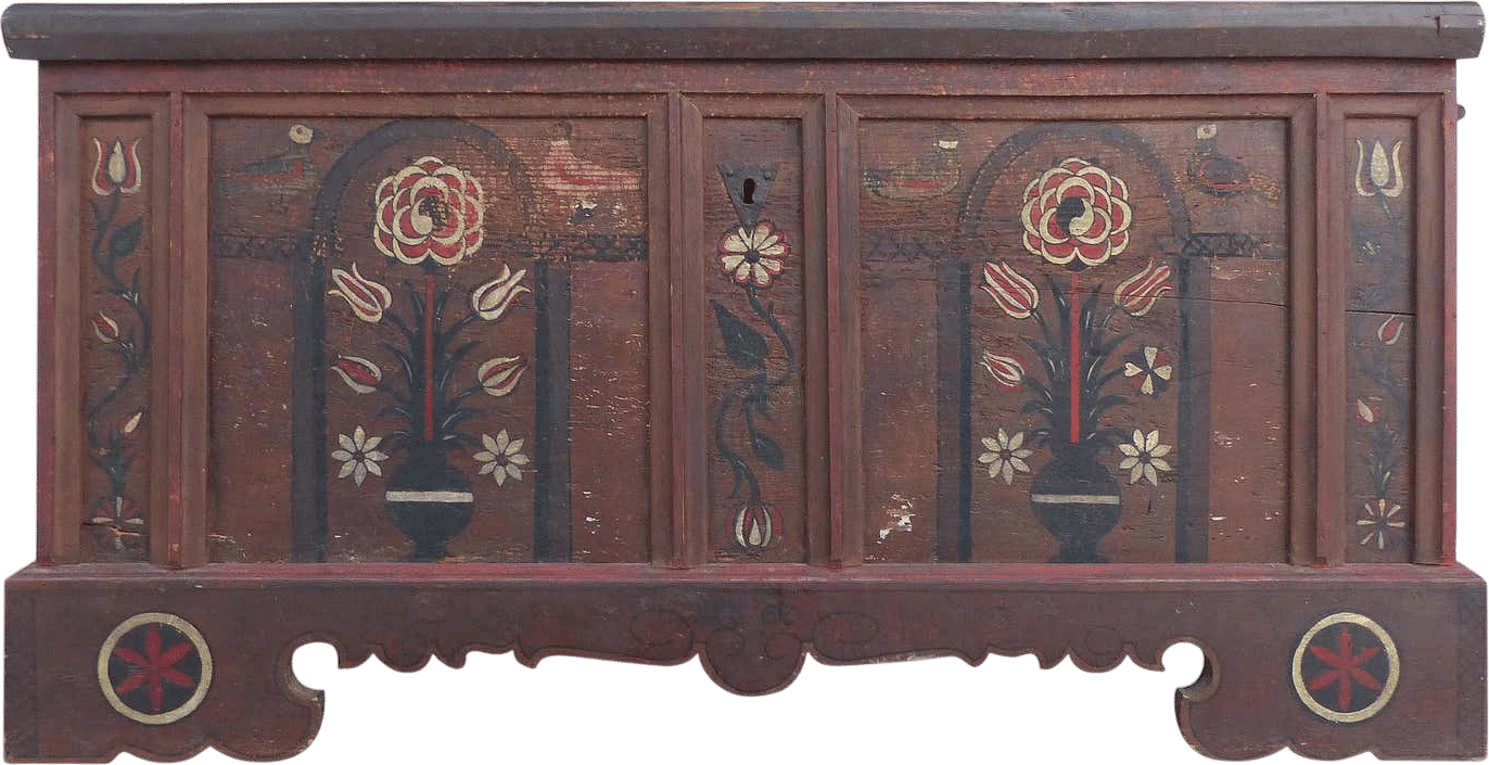 Late 18th Century Hand Painted Bavarian Dowry Chest Dated 1767