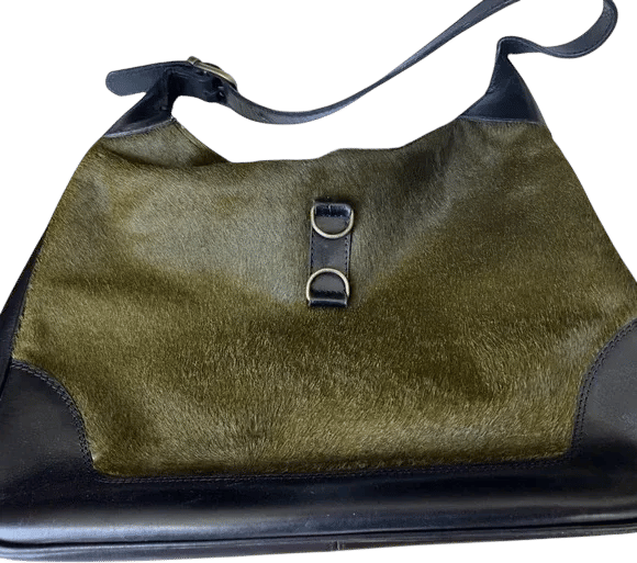 Olive green/black sophisticated handbag - matching shoes available separately