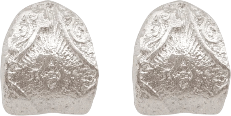 Oval Silver Stud Earrings