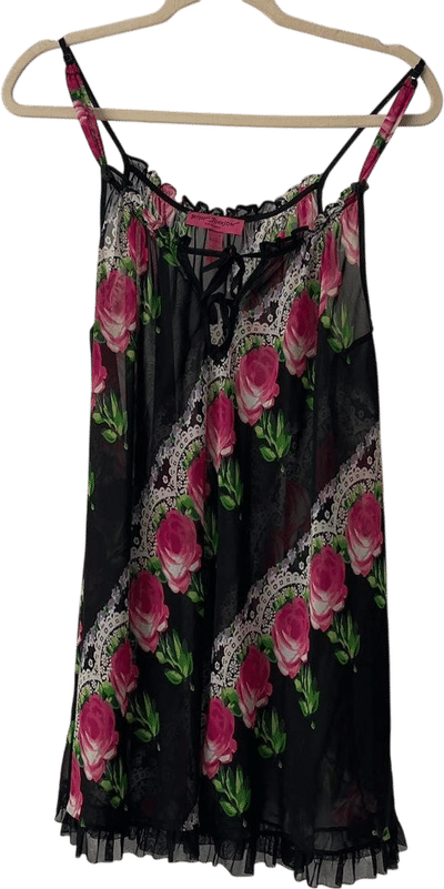 Betsey Johnson Black Rose Print Dress