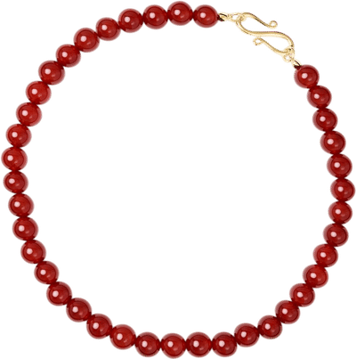 The Mary Necklace in Red Carnelian