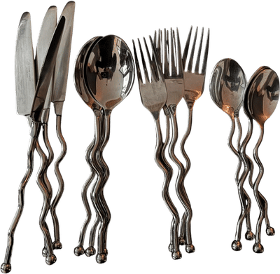 Twisted Stainless Steel Flatware Set