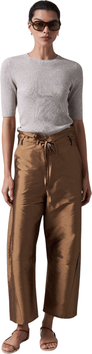 Chan Luu Techno Taffeta Barrel Pant Bronze