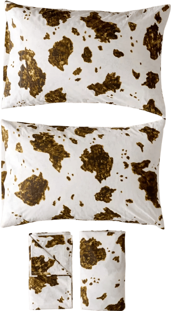 Cow Print Patterned Sheet Set