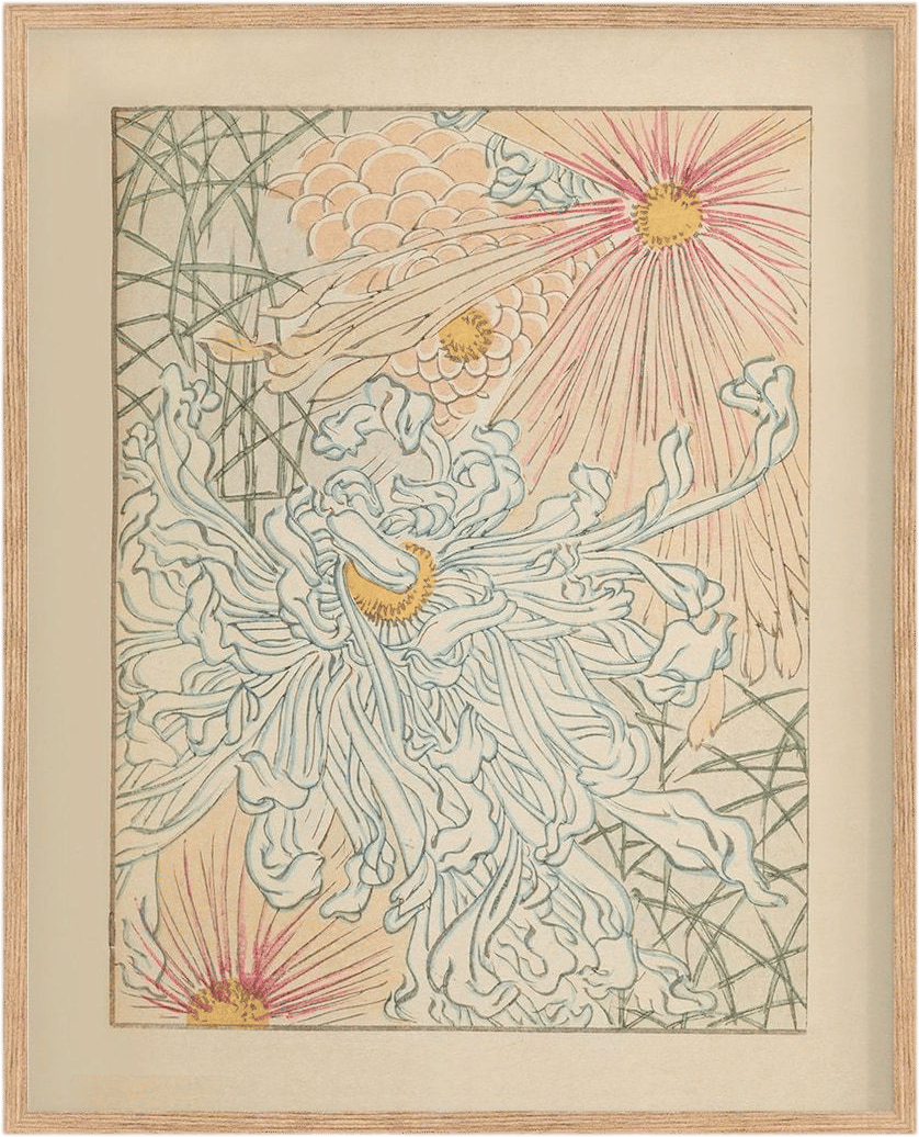 Japanese Chrysanthemum Flowers Art Print