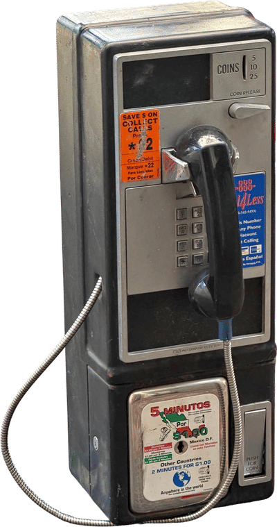 Vintage Three-Slot Payphone