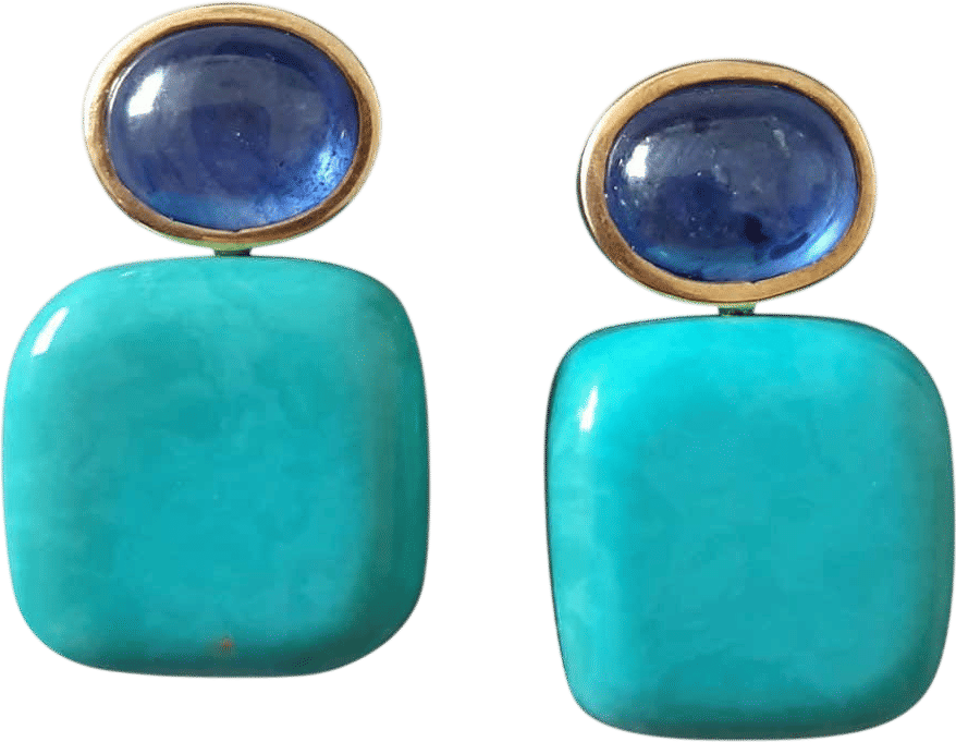 Tutti Frutti Jewellery Turquoise Sapphire Earrings