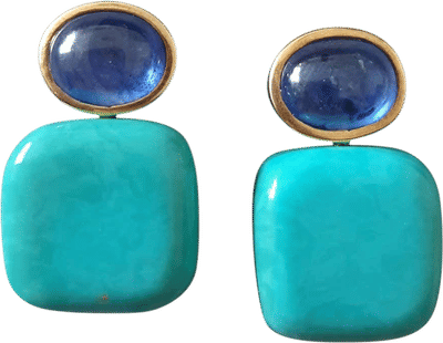 Turquoise Sapphire Earrings