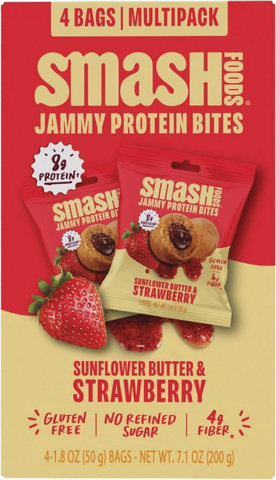 Sunflower Butter & Strawberry Jam Jammy Protein Bites