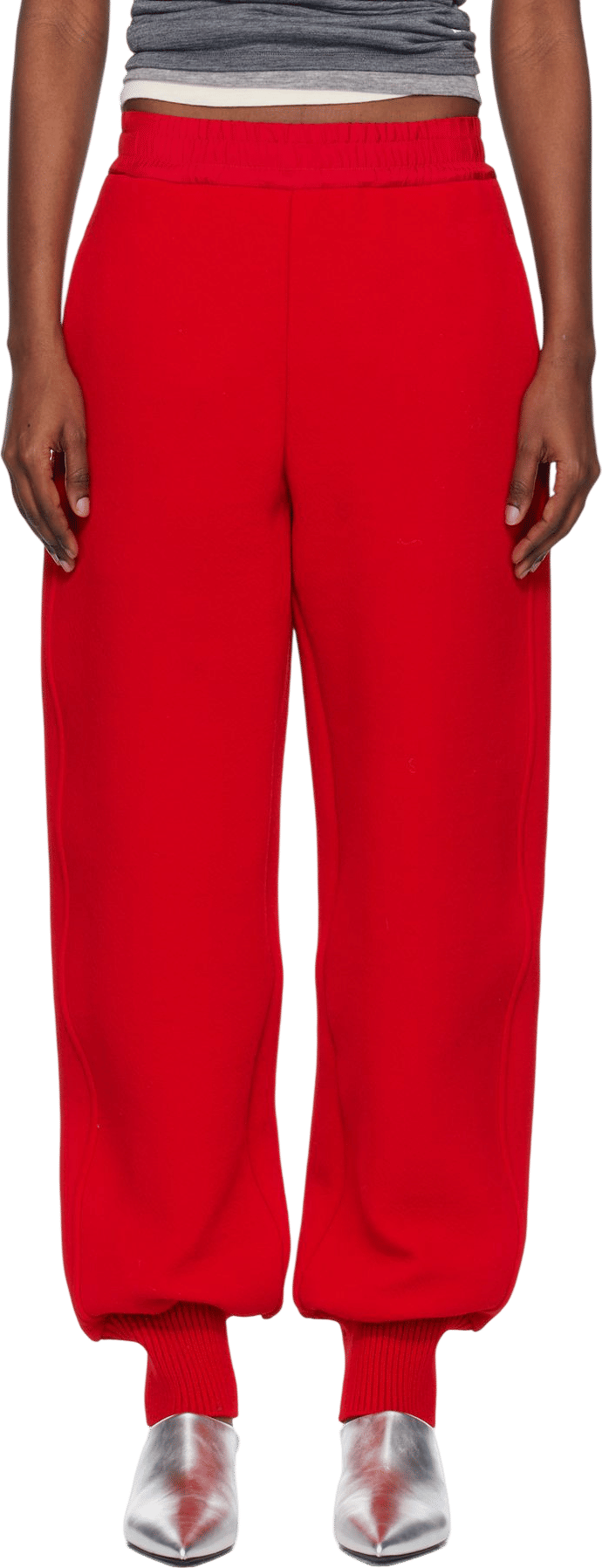 Jil Sander Red Wool Crepe Lounge Pants