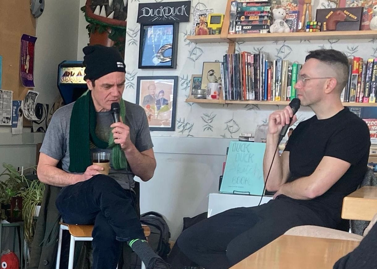 live talk show at duck duck coffee