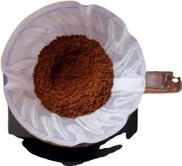 making a little divot in your coffee bed