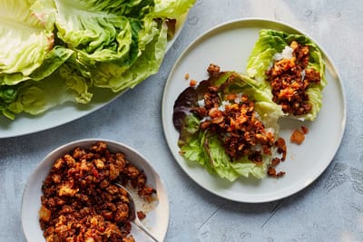 Kimchi Chicken Lettuce Wraps Recipe
