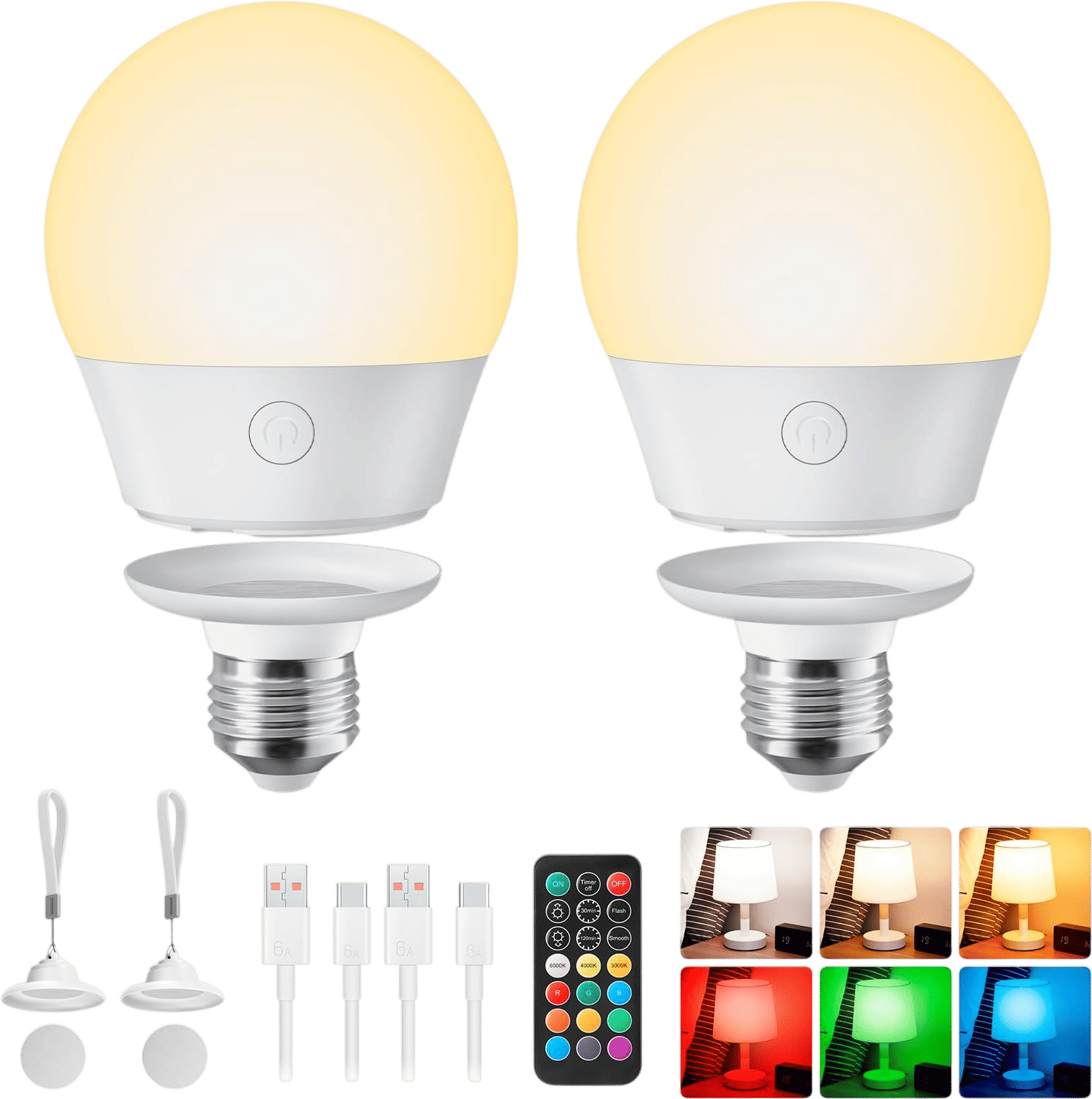 Rechargeable Lightbulbs with Remote