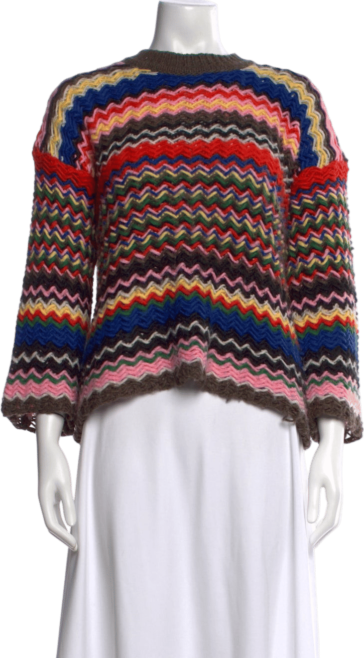 Stine Goya Striped Pink, Red, Green Sweater