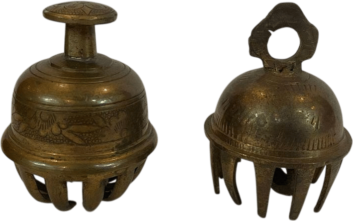 Vintage Brass Elephant Claw Bells