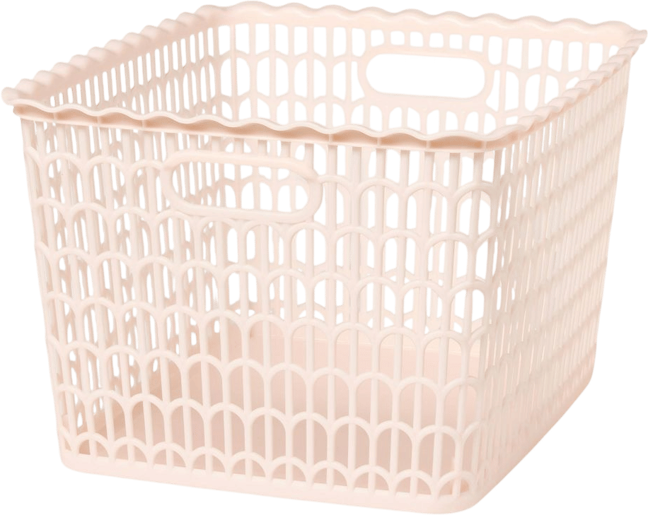 Scallop Decorative Basket Large Pink
