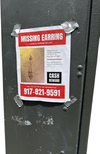 Missing Earring Sign