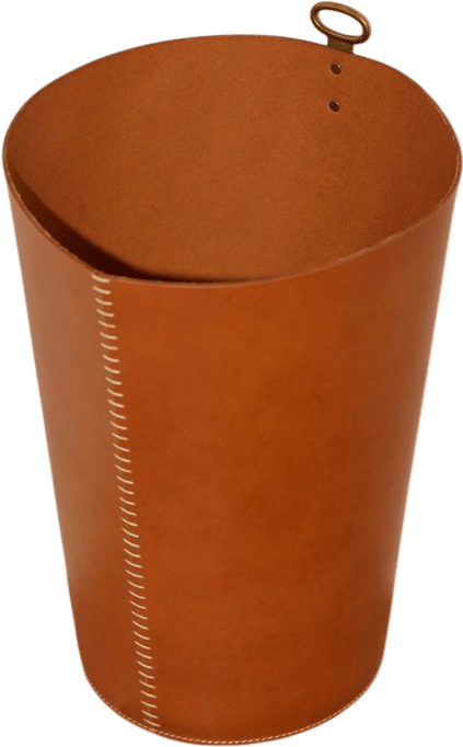 Eyelet Leather Wastepaper Bin