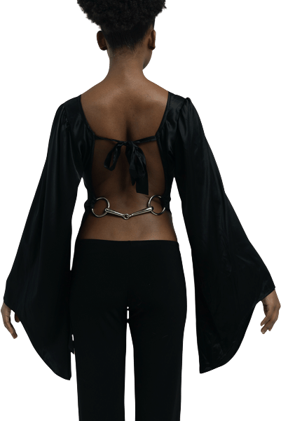 Angel Wings Bit Blouse - Black