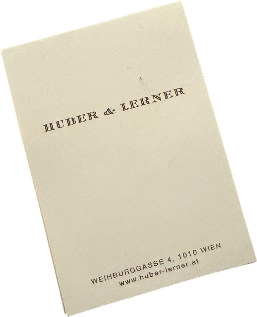 Huber & Lerner Wien notizblock (notepad)