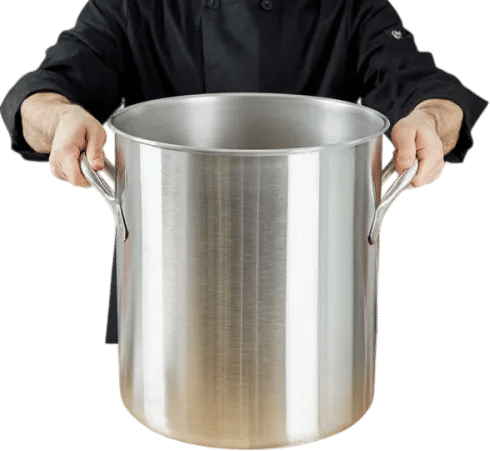 Cooking soup in a big pot
