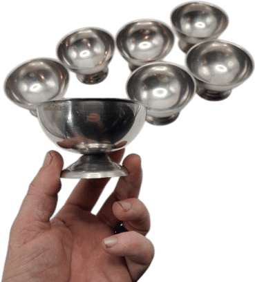 vintage stainless ice cream bowls