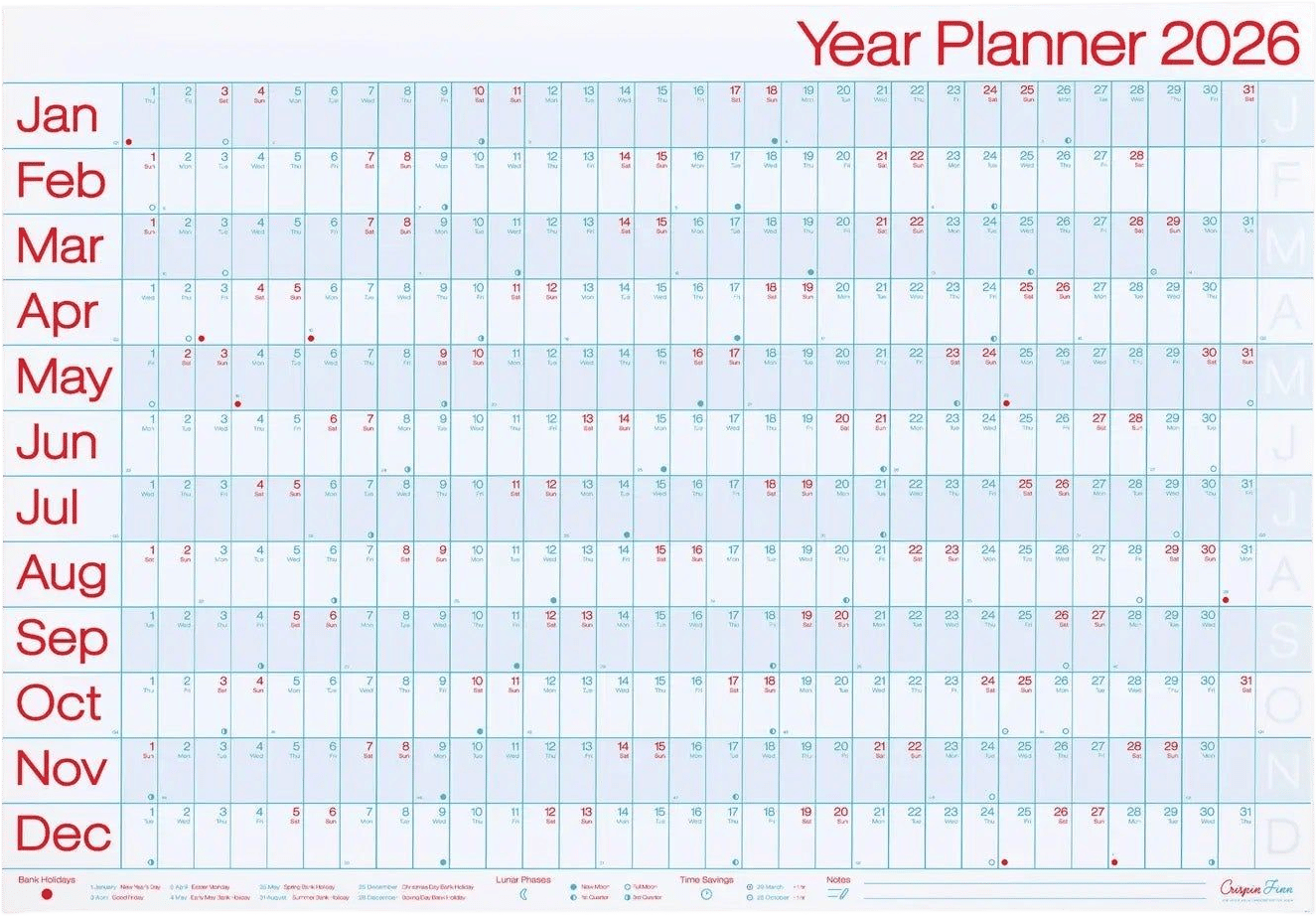 Crispin Finn 2026 Year Planner