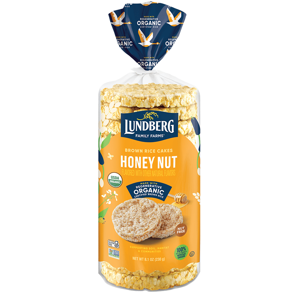 Honey nut rice cake with peanut butter