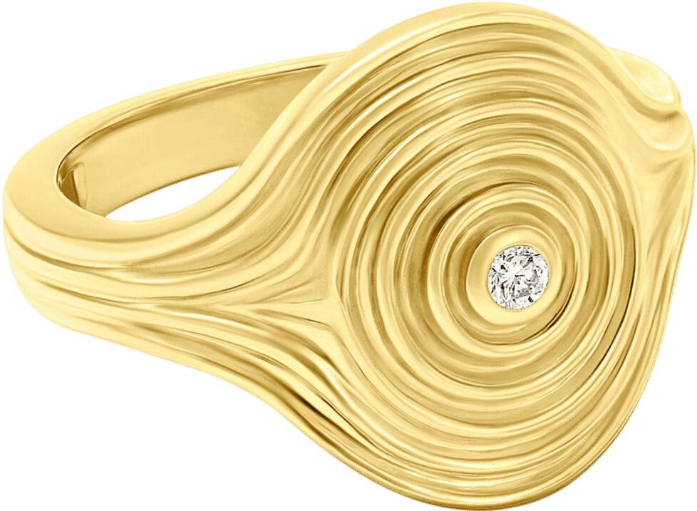 Almasika Universum 18K Yellow Gold Diamond Pinky Ring