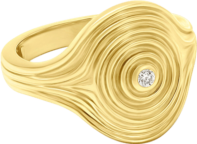Universum 18K Yellow Gold Diamond Pinky Ring