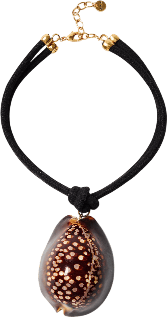 Chan Luu Corda Concha Shell Choker Black