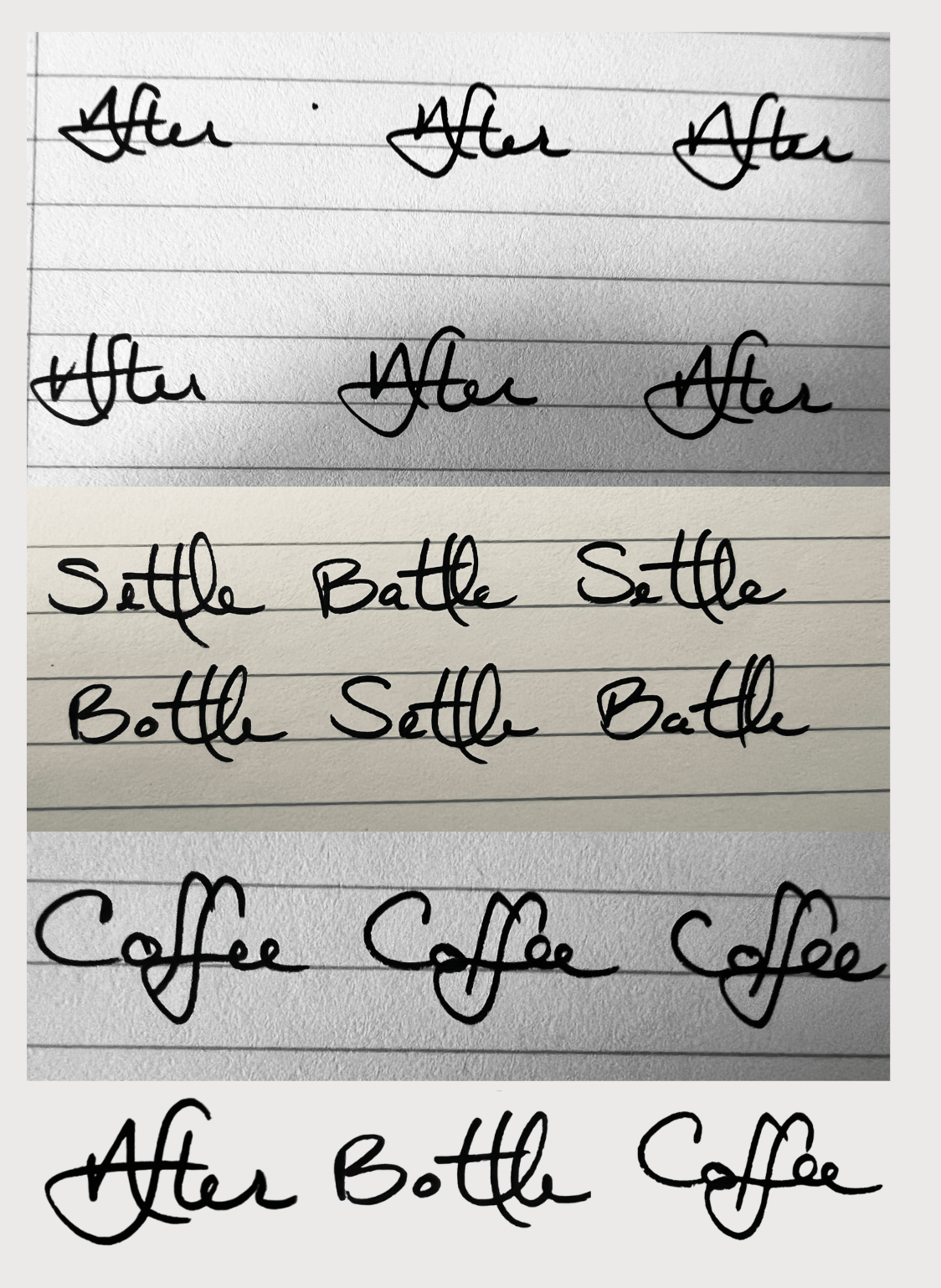 Finding new combinations of cursive handwriting