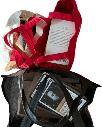 books in tote bags