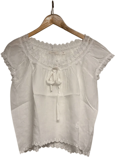 Lace Trim Bow Tie Blouse