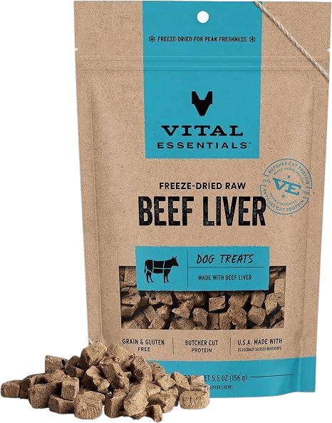 Vital Essentials Freeze Dried Dog Treats, Beef Liver, 5.5 oz