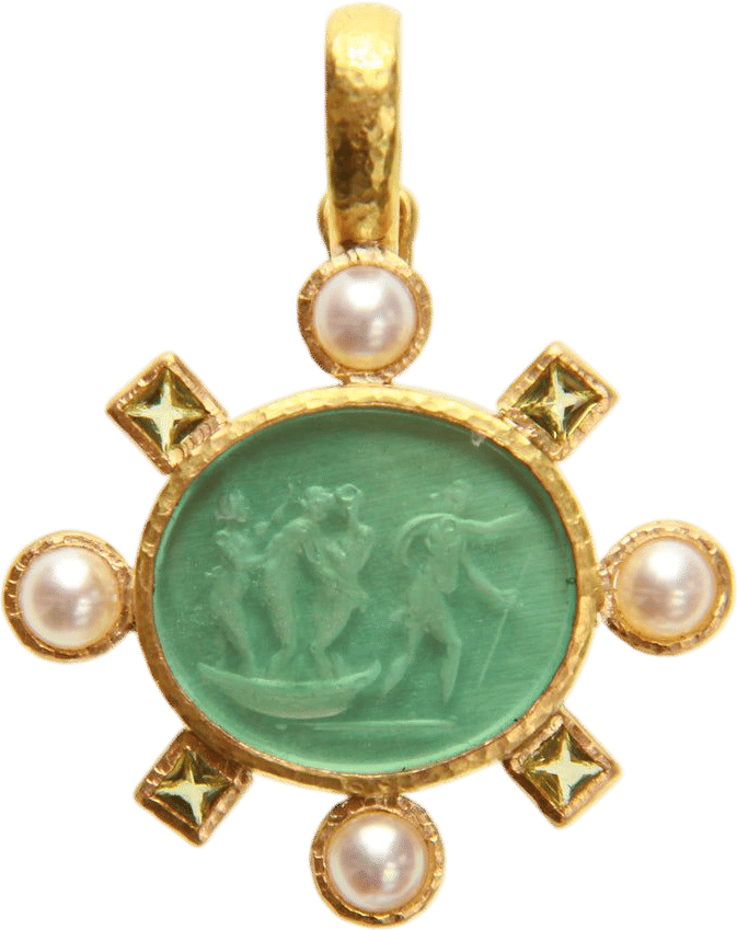 Elizabeth Locke Jewels Nile 'Goddess on Boat' Pendant