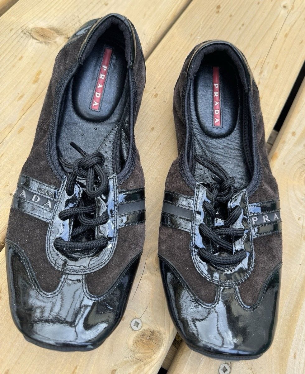 Prada Vintage Ballet Lace-up Flats