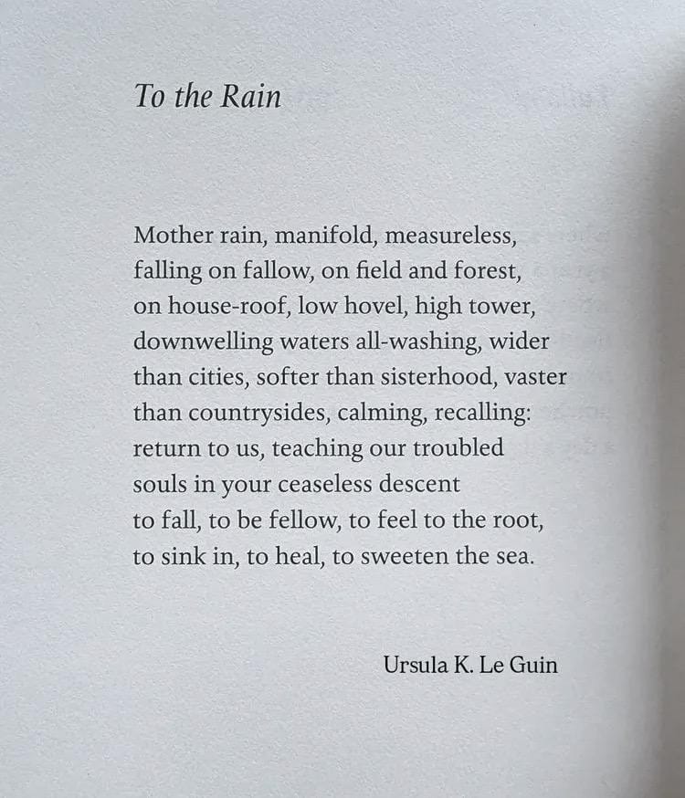 "To the Rain" by Ursula K. Le Guin