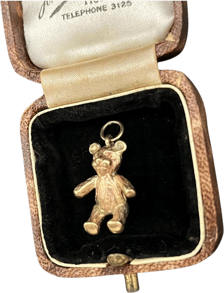 Vintage 9ct Gold Teddy Bear Pendant Charm (Circa 1970s)