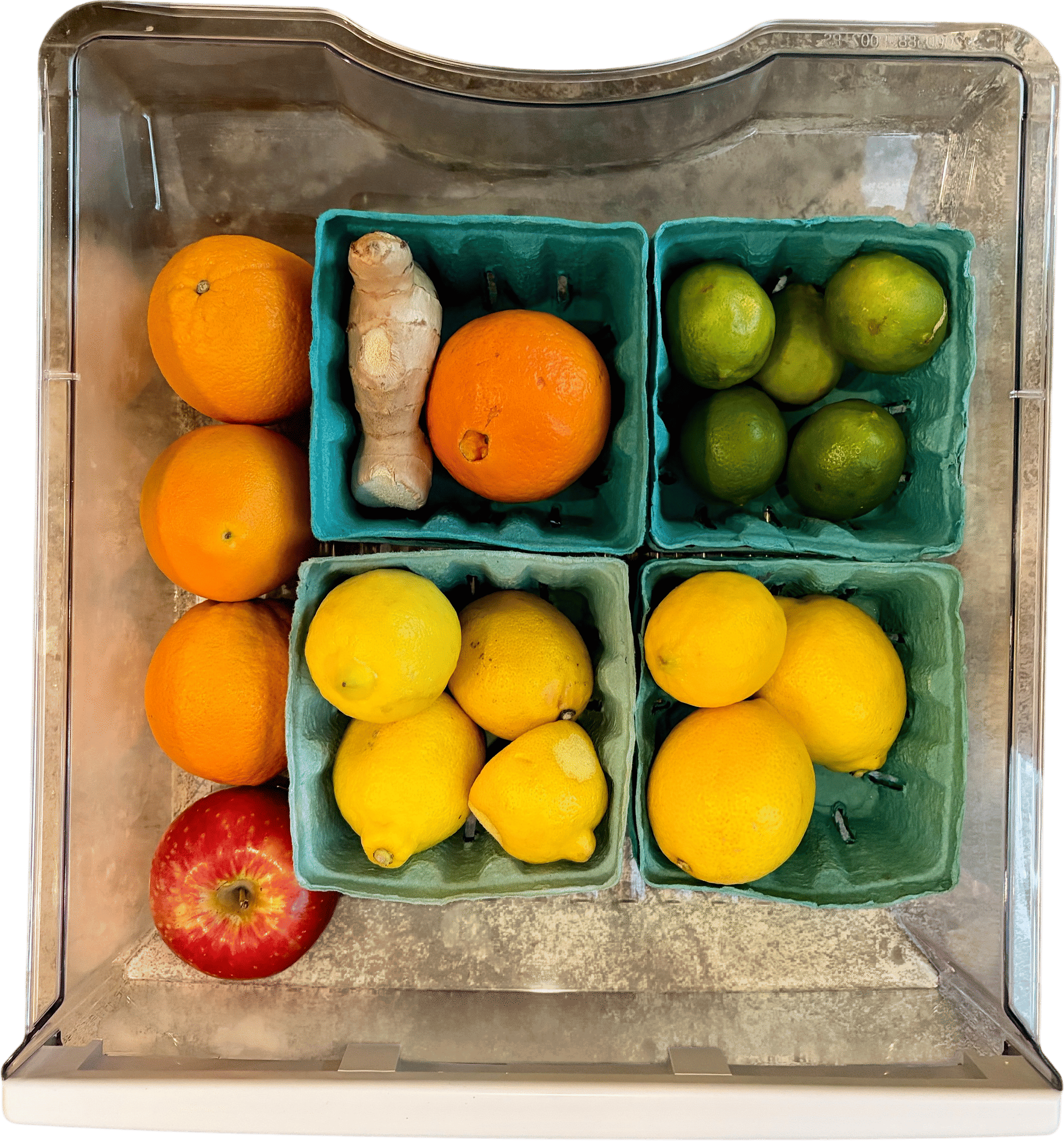 organizing the fruit drawer