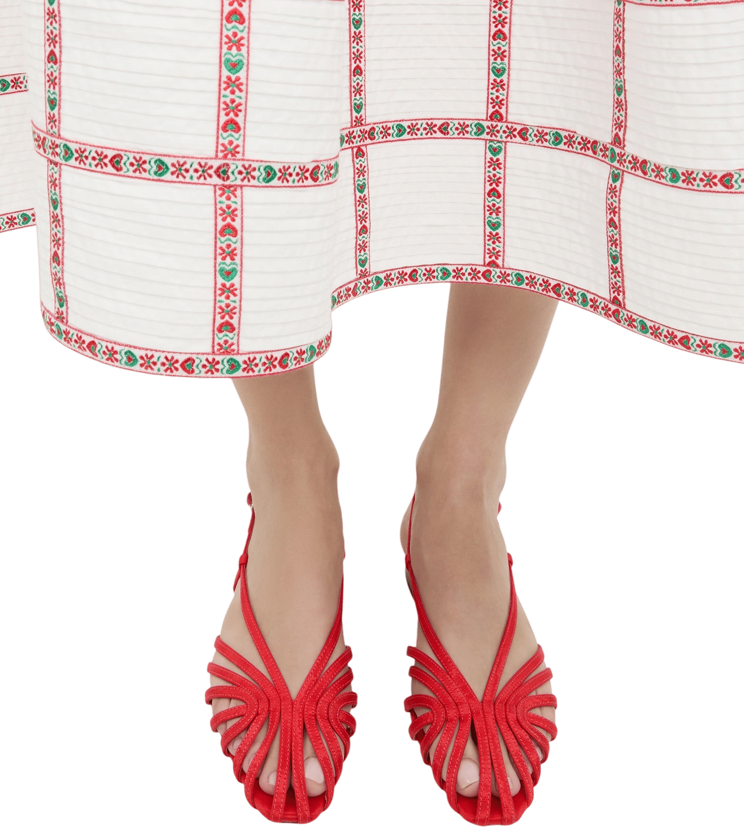 Devon Red Moiré Slingback Sandal