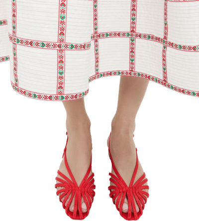 Devon Red Moiré Slingback Sandal